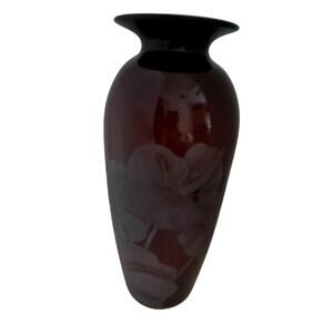 Vintage Bruce Clark Hawaiian Tropical Floral Vase Signed